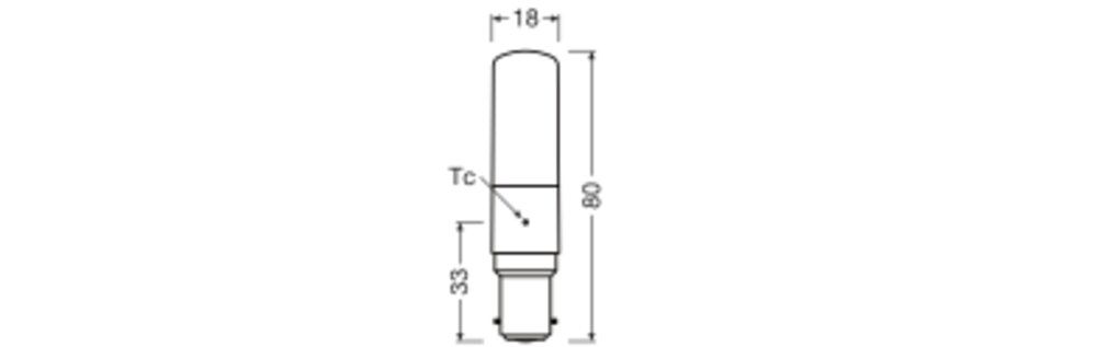 LED-Röhrenlampe B15d 6,5W 2700K 806lm E kl ws 320° AC Ø18x80mm 220-240V