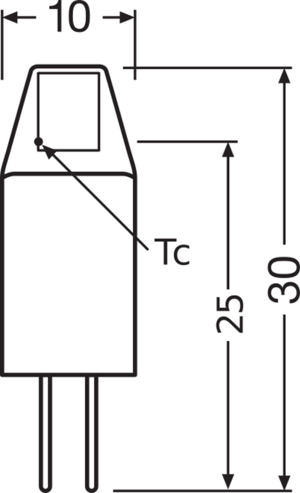 LED-Röhrenlampe G4 1W 2700K 100lm F kl 320° ws UC Ø10x30mm 12V
