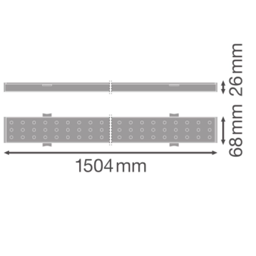 LED-Geräteträger 41-73W 4000K 12400lm ws 1LED Konv elektr.Trafo IP20 68x1504x26mm