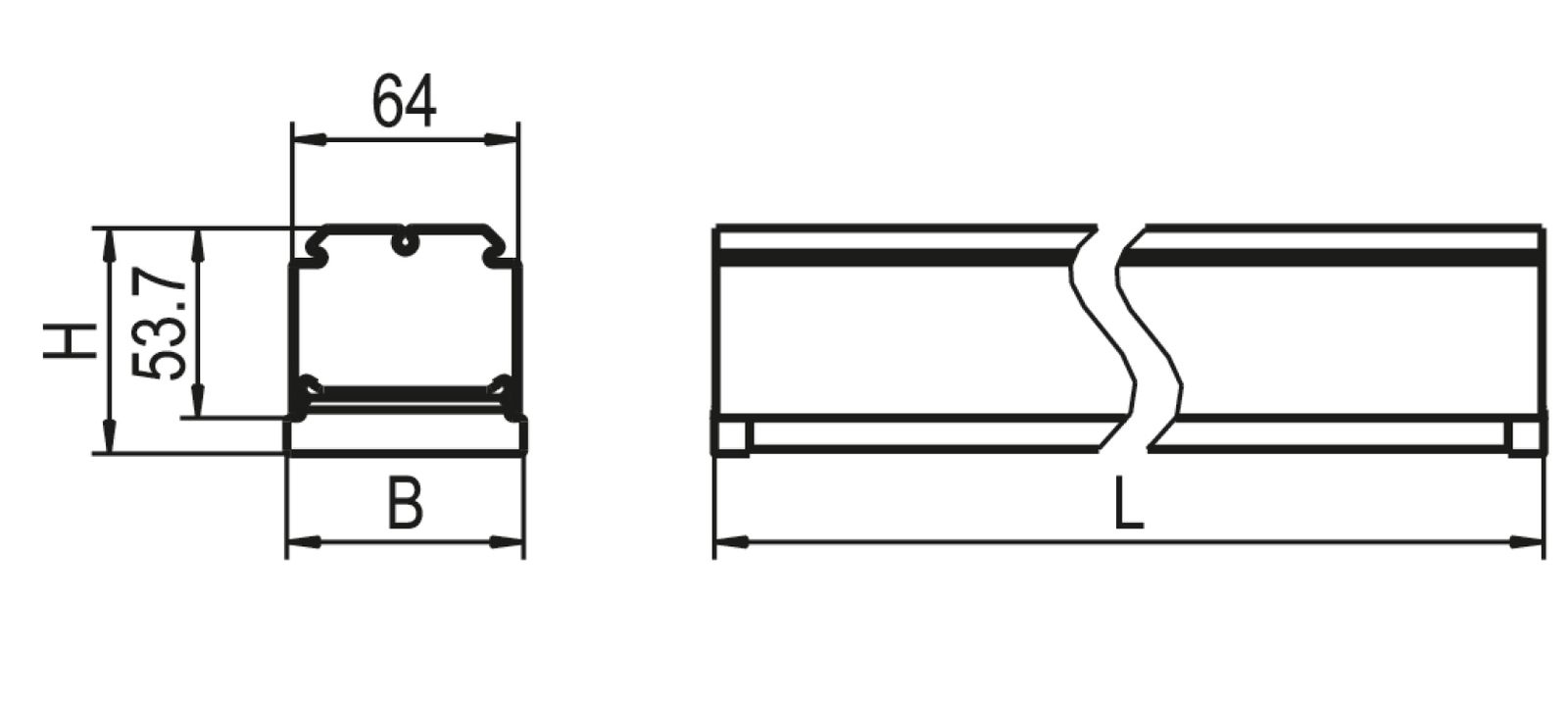 LED-Geräteträger 50W LINIA EVO 5000K ws 8910lm 1LED IP54 67x1500x64mm