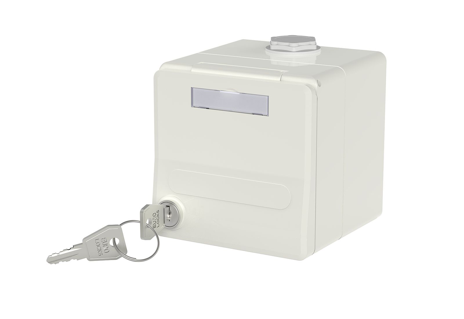 Modulaufnahme APmont rws 2x2xRJ45 unten RAL9010 AP-Mont