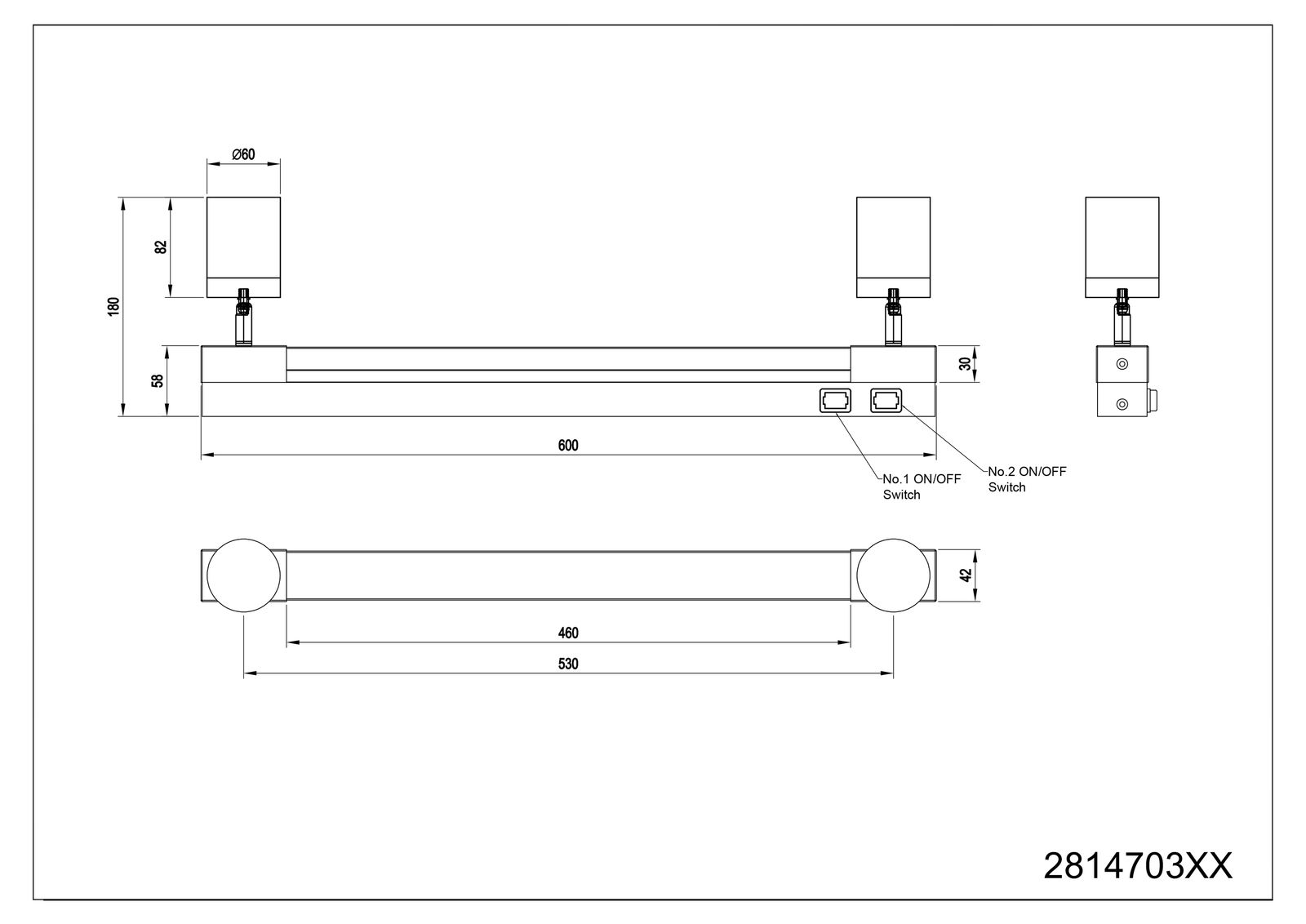 LED-Wandanbauleuchte ENRICO 16,5W 620lm 2300-4000K chr Konv IP44 600x60x180mm