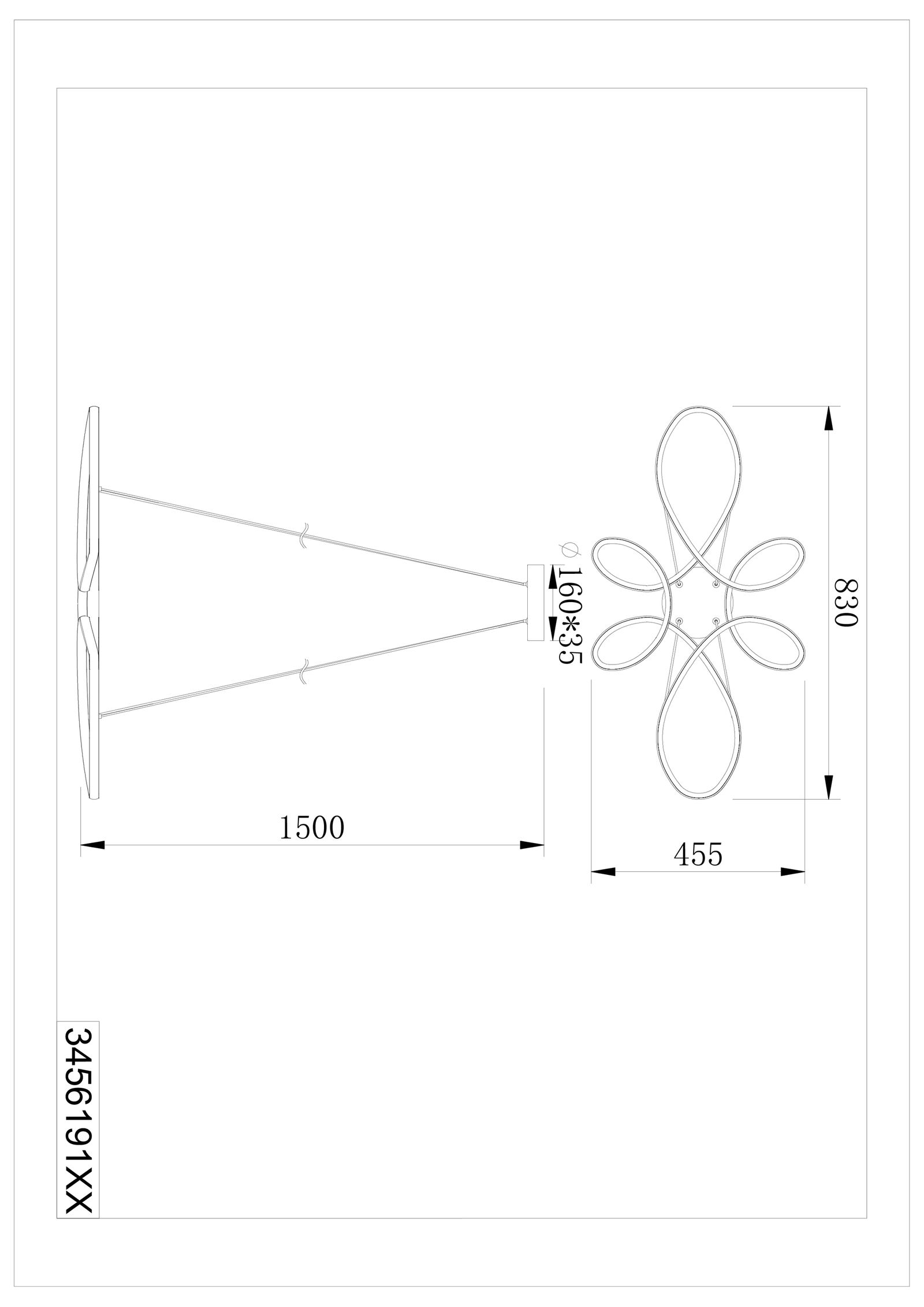 LED-Pendelleuchte 32W FLY 3000K 3900lm sw Konv 1LED LED nicht austauschbar asym