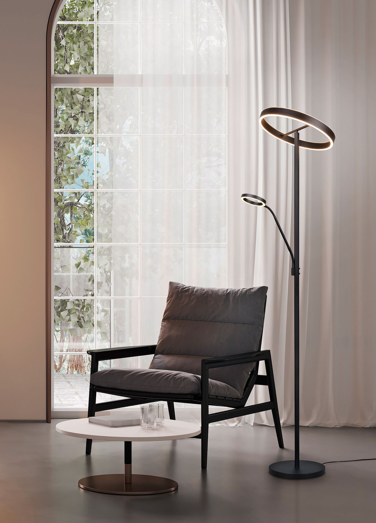 LED-Stehleuchte 44,5W WILLIS 2700-4000K 5150lm 1LED elektr.Trafo direkt sw
