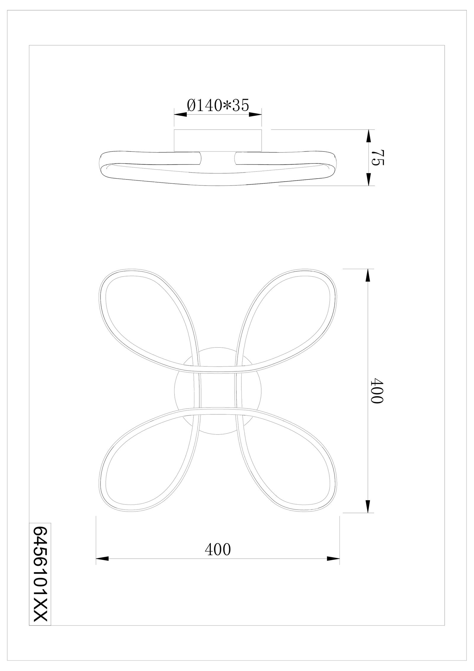 LED-Deckenanbauleuchte FLY 22W 3000K 2600lm sw Konv IP20 400x400x75mm