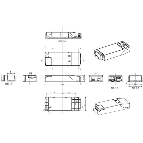 LED-Trafo 42W 800-1050mA 25-40V IP20 dyn Kstgeh 170x65x30mm