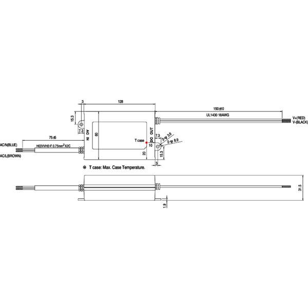 LED-Steuerung 39,9W 1050mA 22-38V IP20 dim Dimmung Phasenabschnitt Kstgeh dyn