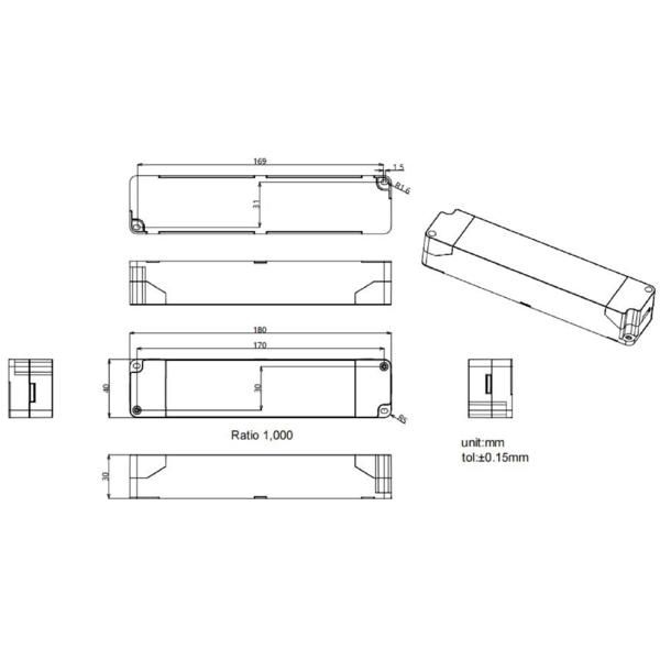 LED-Steuerung 44,1W 900-1050mA 30-42V IP20 Dimmung 1-10 V Kstgeh dyn