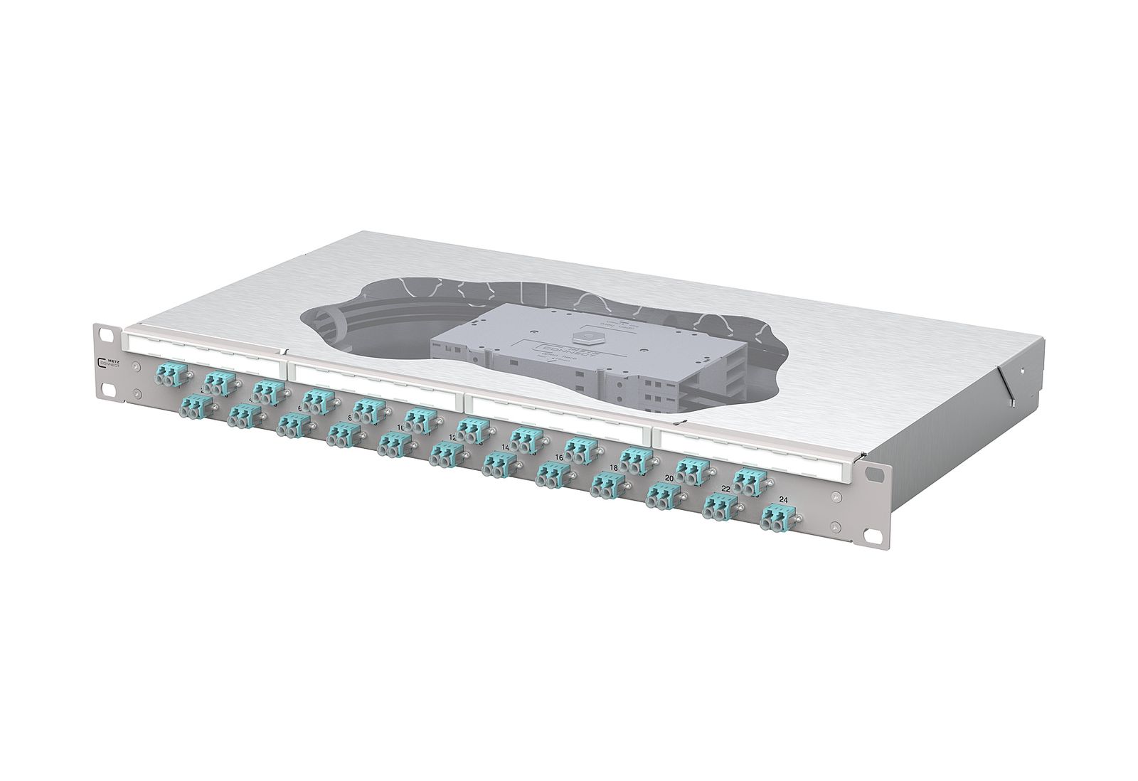 LWL-Patchpanel 24f LC-D 1HE OM3 19Zoll m.Pigtails max:24f