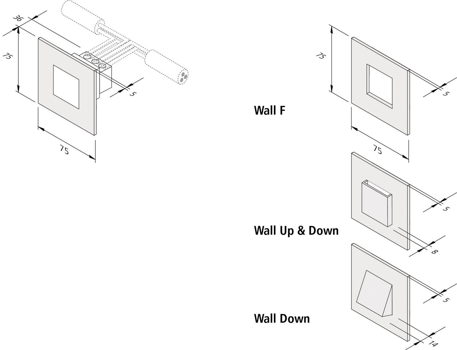 LED-Orientierungsleuchte 1,8W 3000K 90lm edst 1LED IP20 Scheibe Kst_opal m.LM