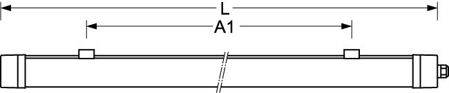 LED-Feuchtraumleuchte 20-35W 3000-6500K 5200lm ws IP65 1200x80x73mm