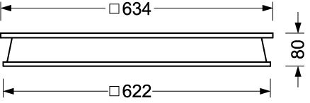 Einbaurahmen ws Alu L634mm B634mm H80mm