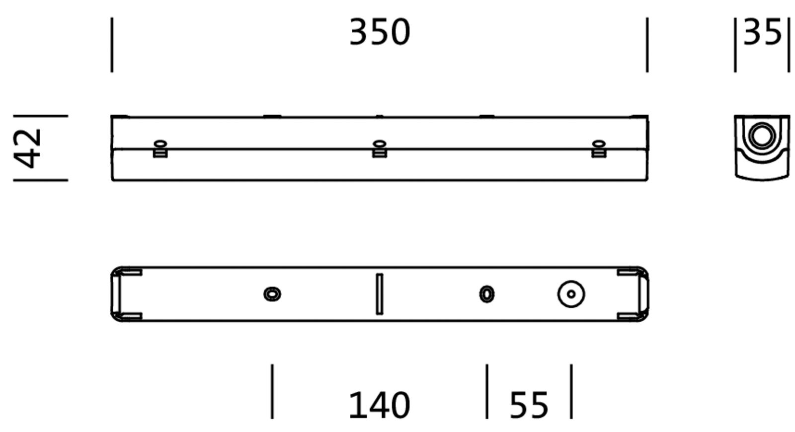 LED-Feuchtraumleuchte 6,5W 4000K 900lm ws Konv IP65 350x35x22mm