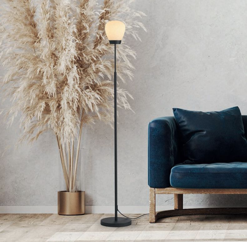 LED-Stehleuchte 11W PLISSEE direkt 1LED m.Schalt E27 platin