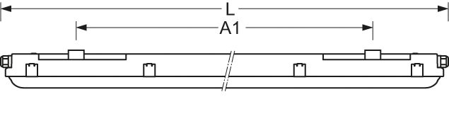 LED-Feuchtraumleuchte 26-43W 4000K IP65 6200lm gr Notlicht 1540x85x78mm
