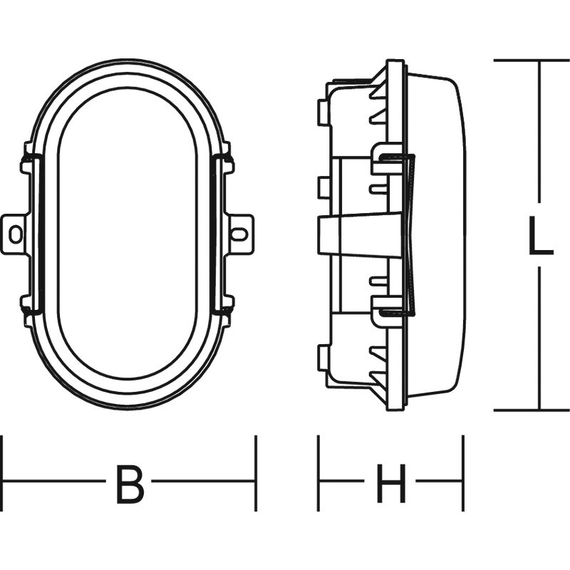 LED-Ovalanbauleuchte AluStandard 920lm 6,6-8,1W 3000-4000K gr IP66 171x123x71mm