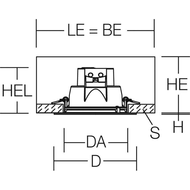 LED-Einbaustrahler 14-19W ARELO 1LED Alu 3000-4000K 2450lm IP54 ws mt Ø/EB150mm