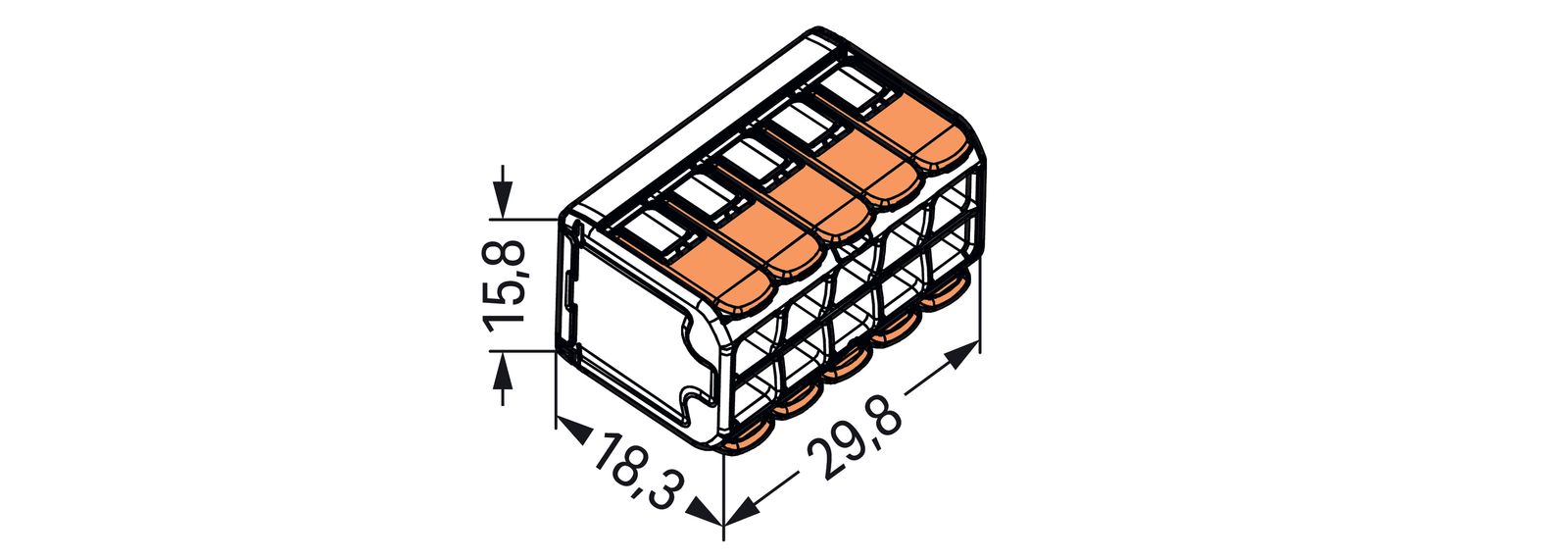 Steckklemme 10f 450V 32A 0,2-4qmm or m.BetätiHebel f.Massivleiter 0,14-4qmm
