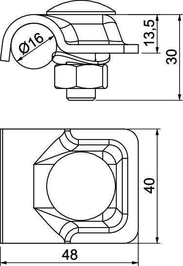 Klemmverbinder V2A Flachrundschraube Edelstahl (V2A)