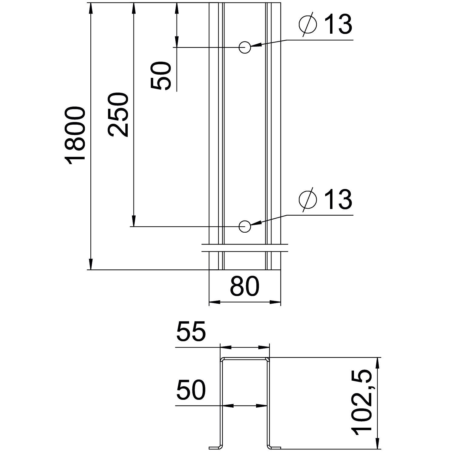 PV-Montageprofil 1800m ST 50x102,5mm