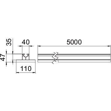 PV-Montageprofil 5000m Alu 110x47mm