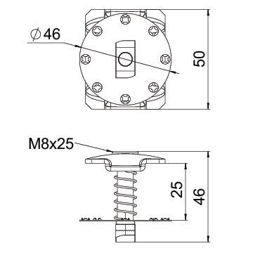 PV-Mittelklemme VA 25mm 48x50x46mm m.BefMat