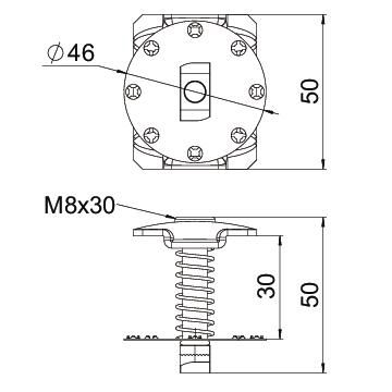 PV-Mittelklemme VA 30mm 53x50x46mm m.BefMat