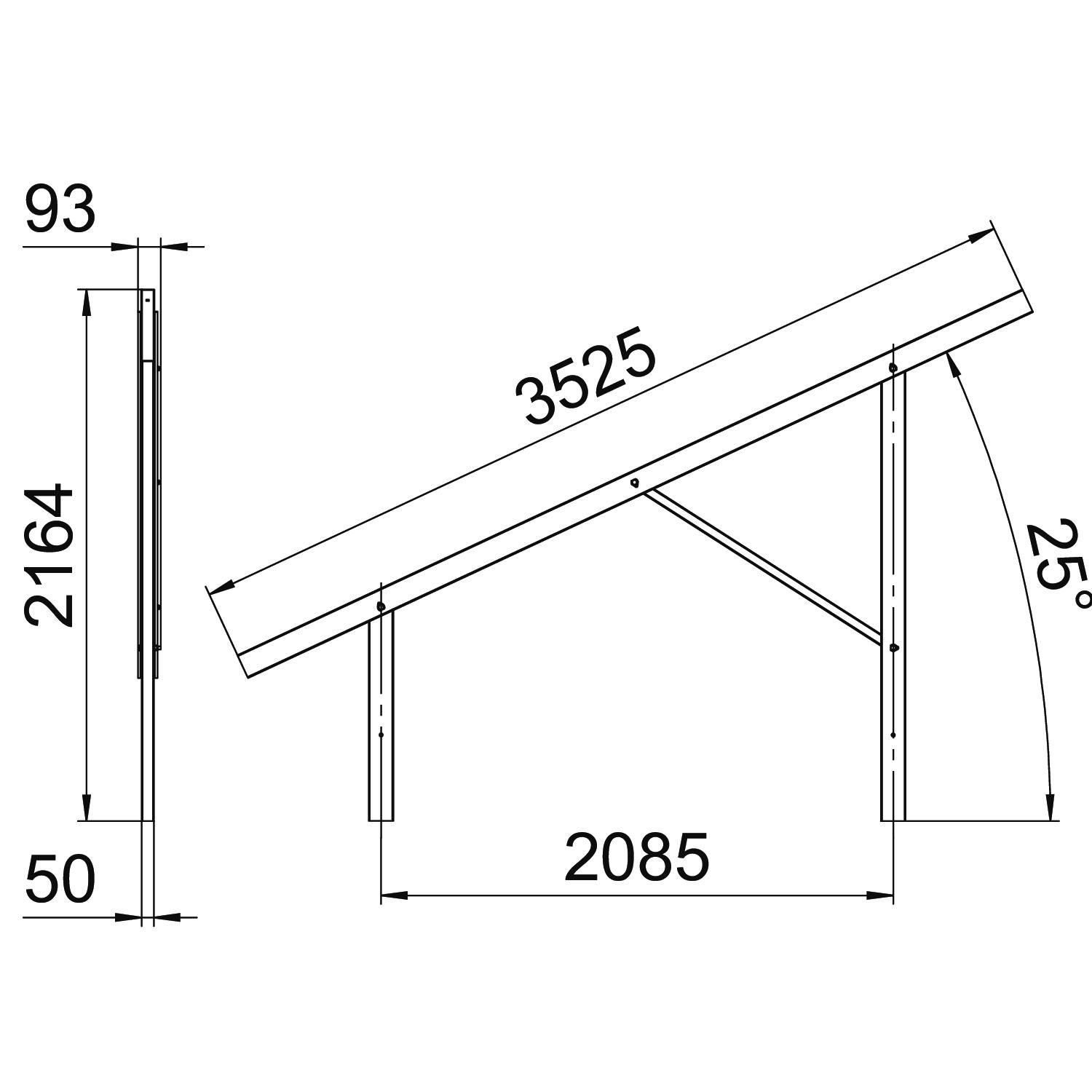PV-Montagesystem 25° Boden ST