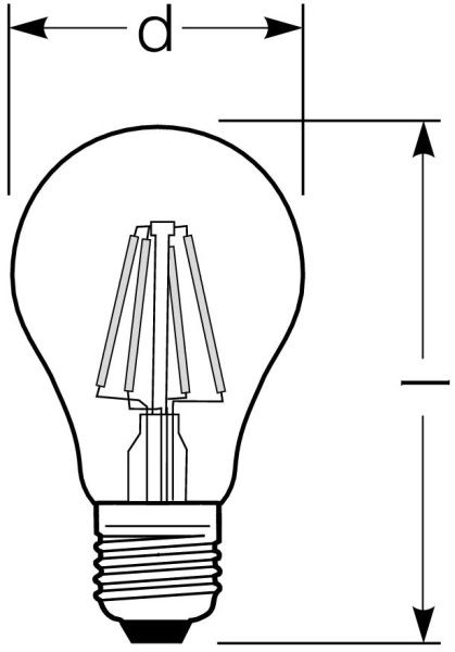 LED-Lampe FM E27 A75 7,5W 4000K 1055lm D kl Filamentlampe ws 300° AC Ø60x105mm