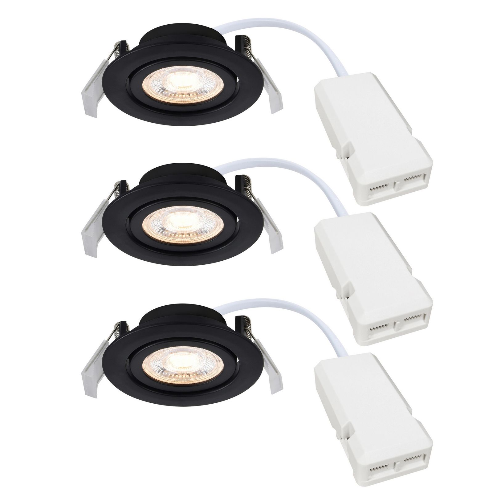 LED-Einbaustrahler 14,4W Monolo 3000K sw 1350lm Konv 3LEDs Alu IP20 mt Ø/EB68mm