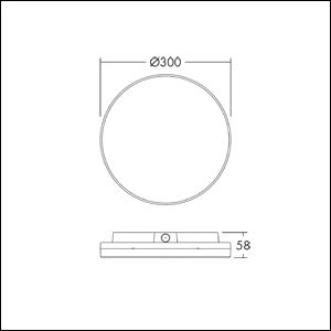 LED-Sensorleuchte 7,5-22W 3000-6500K ws 2400lm IP54 BWM Ø300x58mm