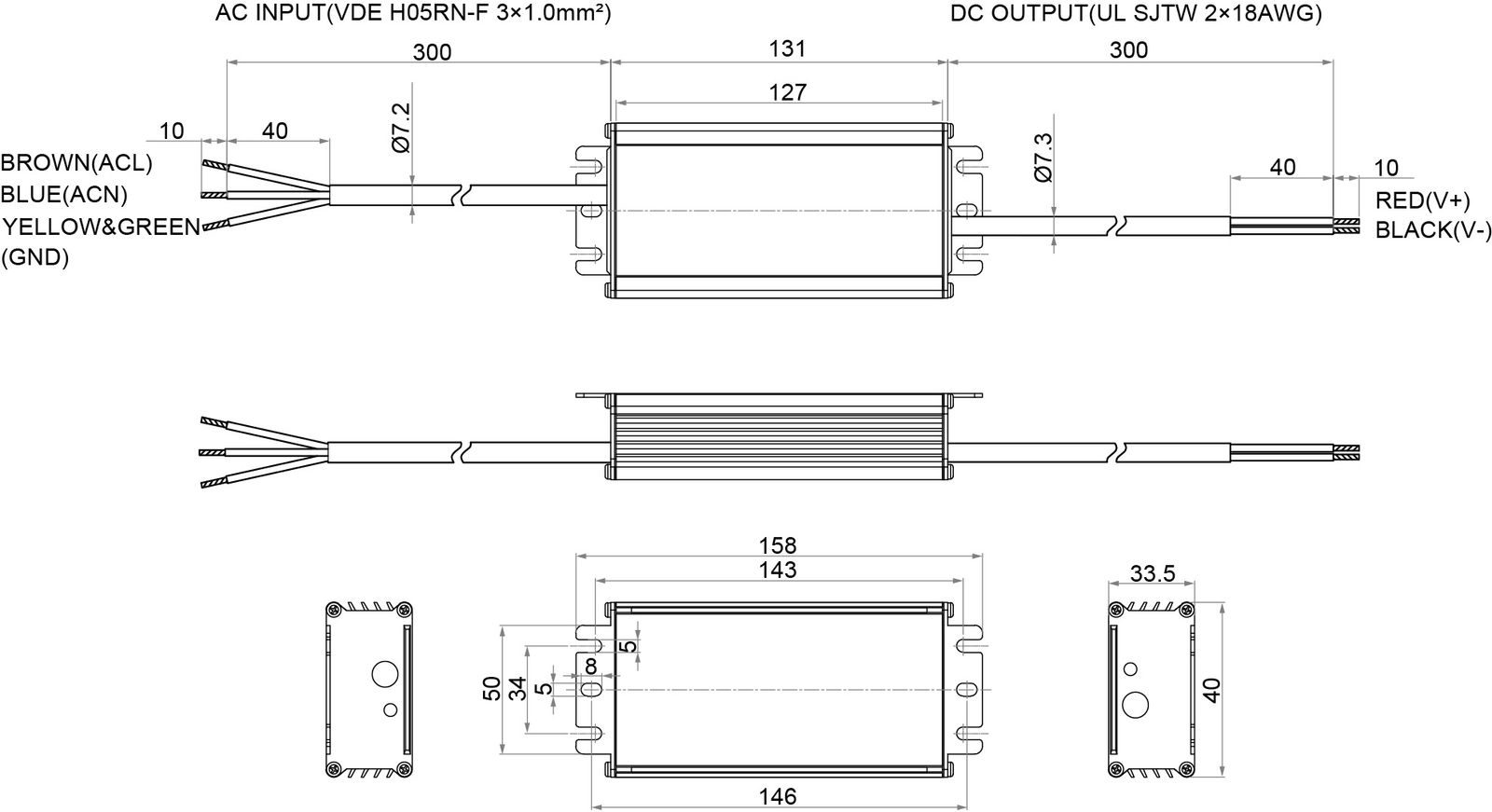 LED-Trafo 74,4W 3100mA 24V IP67 stat gekapselt 158x68x33,5mm
