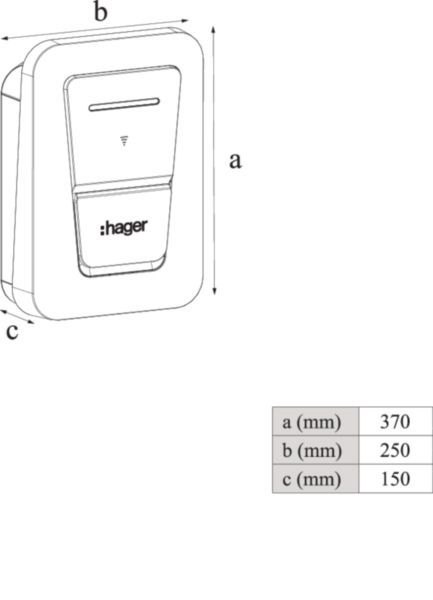 Wallbox 22kVA 3ph witty 1f 22kW/Ladep IP55 250x370x150mm Wandmont Kst IK10