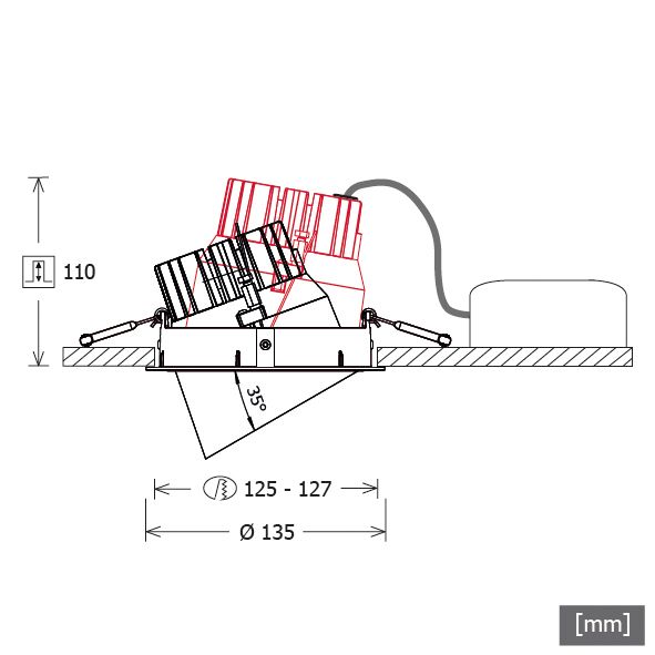 LED-Einbaustrahler 32W 1980lm EVG si mt IP20 1LED Alu RF:hochglänzend
