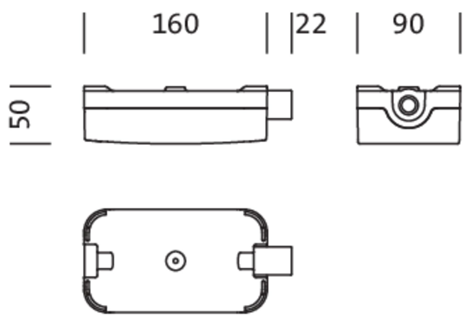 LED-Feuchtraumleuchte 6,5W 4000K 900lm ws Konv IP65 160x90x42mm