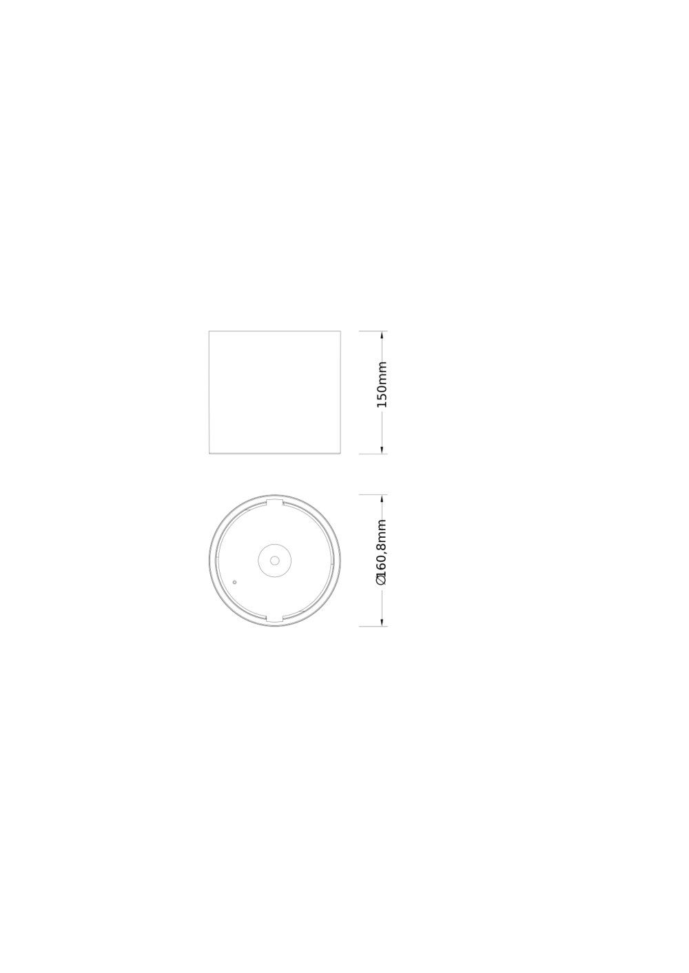 Einbaurahmen sw ST Ø160mm H150mm
