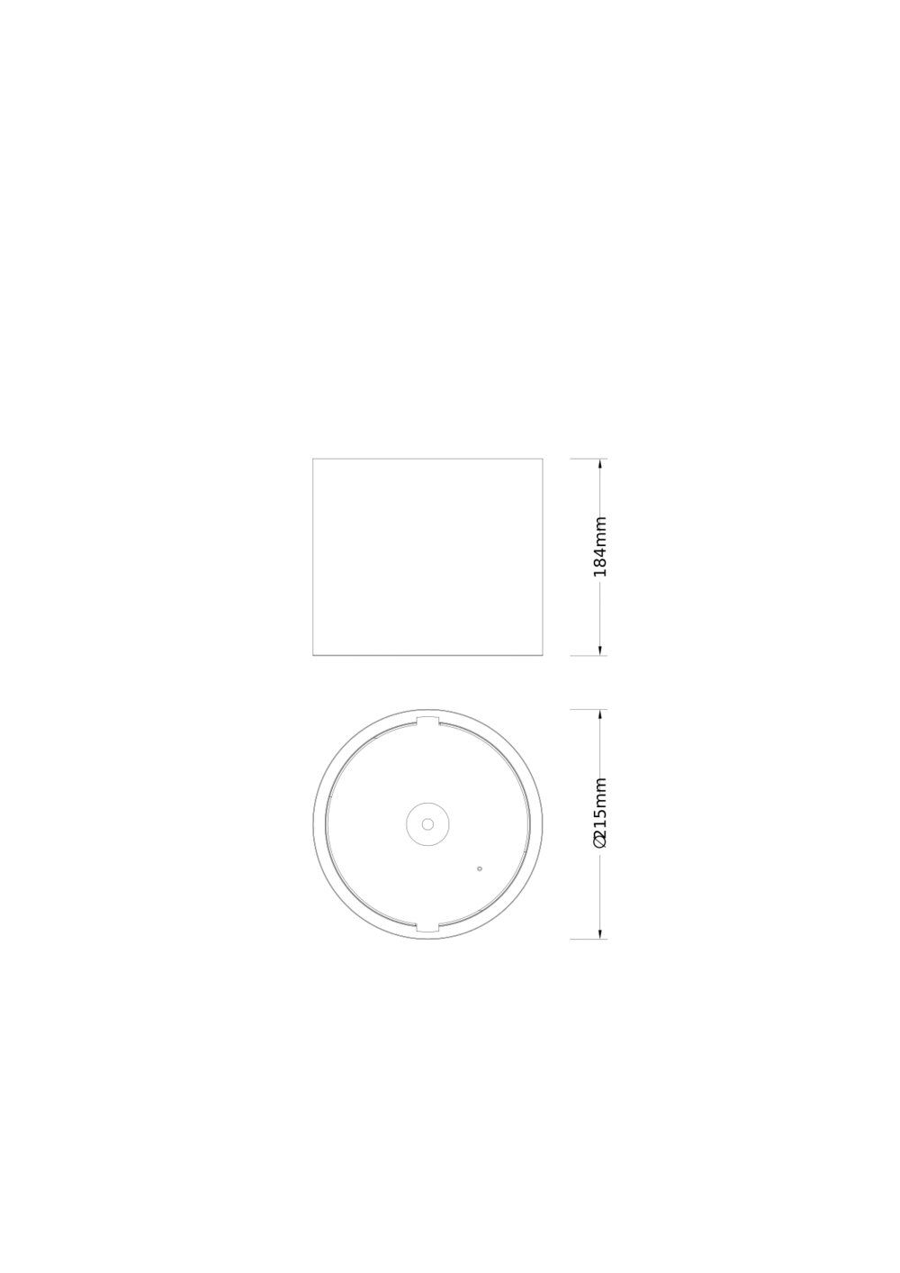 Einbaurahmen sw ST Ø215mm H184mm