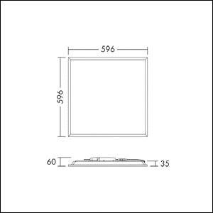 LED-Panel 596x596mm ANNA 20-35W 4400lm 3000-4000K ws Konv Dimmung DALI IP40