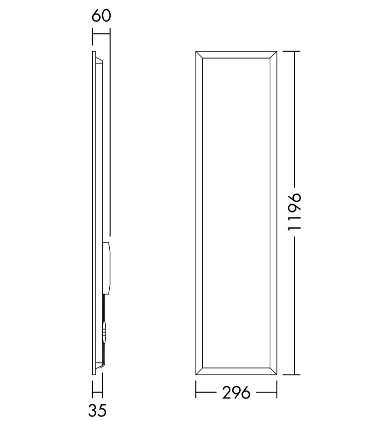 LED-Panel 1196x296mm ANNA 20-35W 4400lm 3000-4000K ws Konv IP40