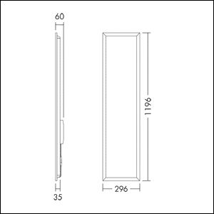 LED-Panel 1196x296mm ANNA 20-35W 4400lm 3000-4000K ws Konv Dimmung DALI IP40