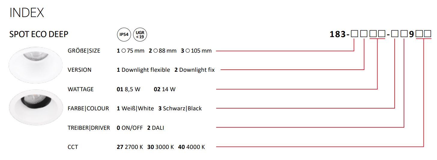 LED-Einbaustrahler 8,5W SPOT ECO 3000K 662lm Konv 1LED Alu IP54 ws mt Ø/EB80mm