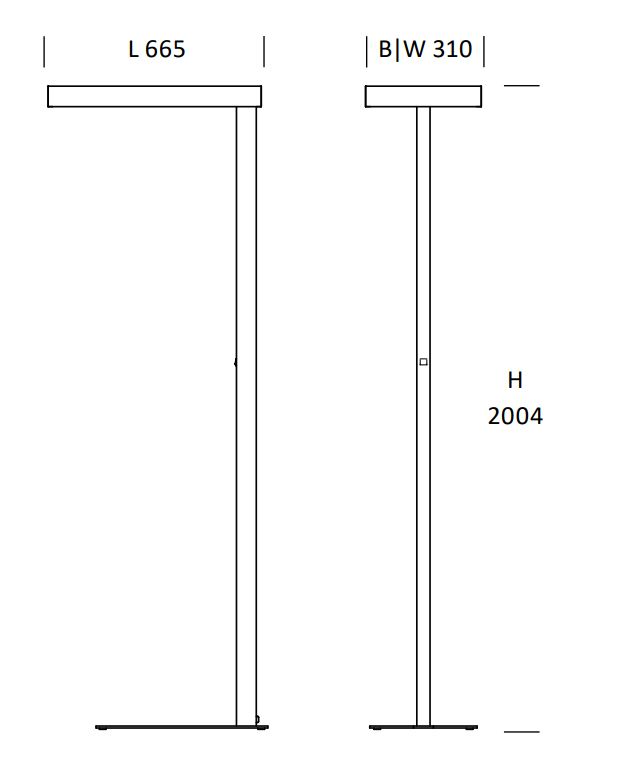 LED-Stehleuchte 105W FACTORY SLIM 3000K 1LED 15184lm elektr.Trafo dir/indir si