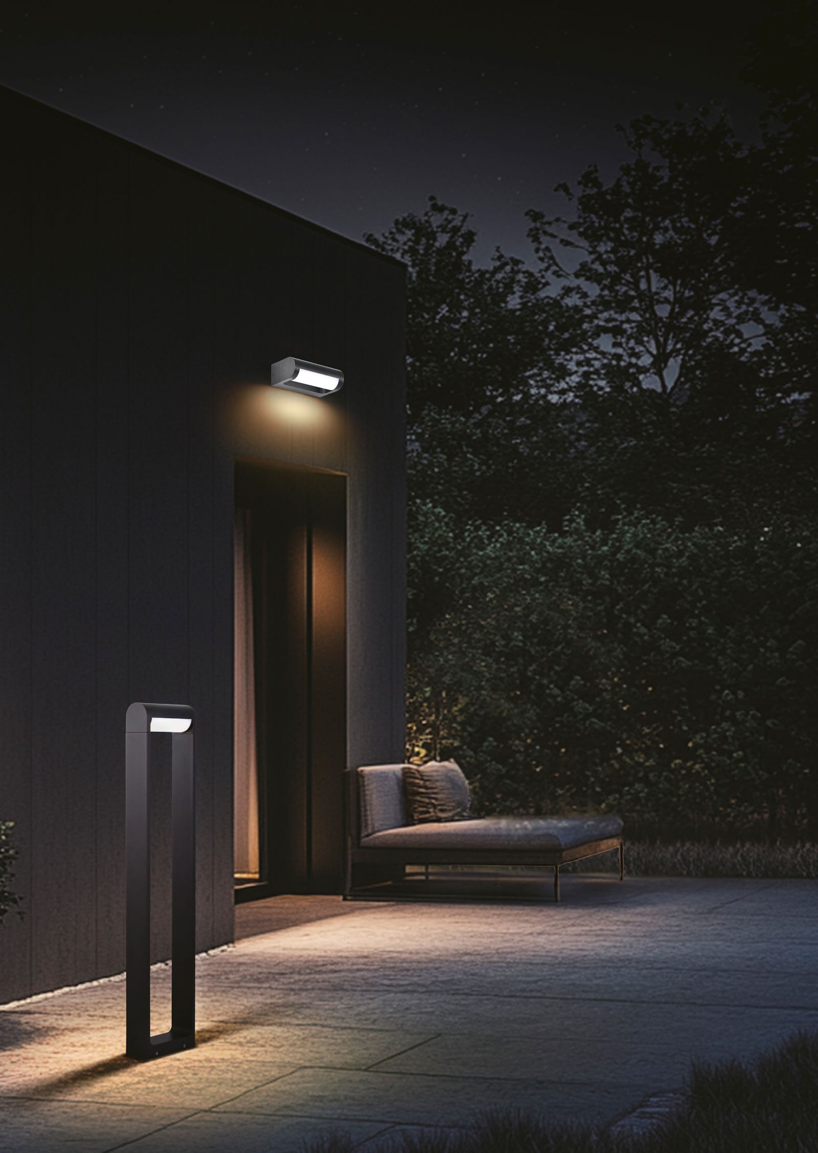 LED-Pollerleuchte 12W IP65 3000K 696lm anth 1LED Alu Kst_opal