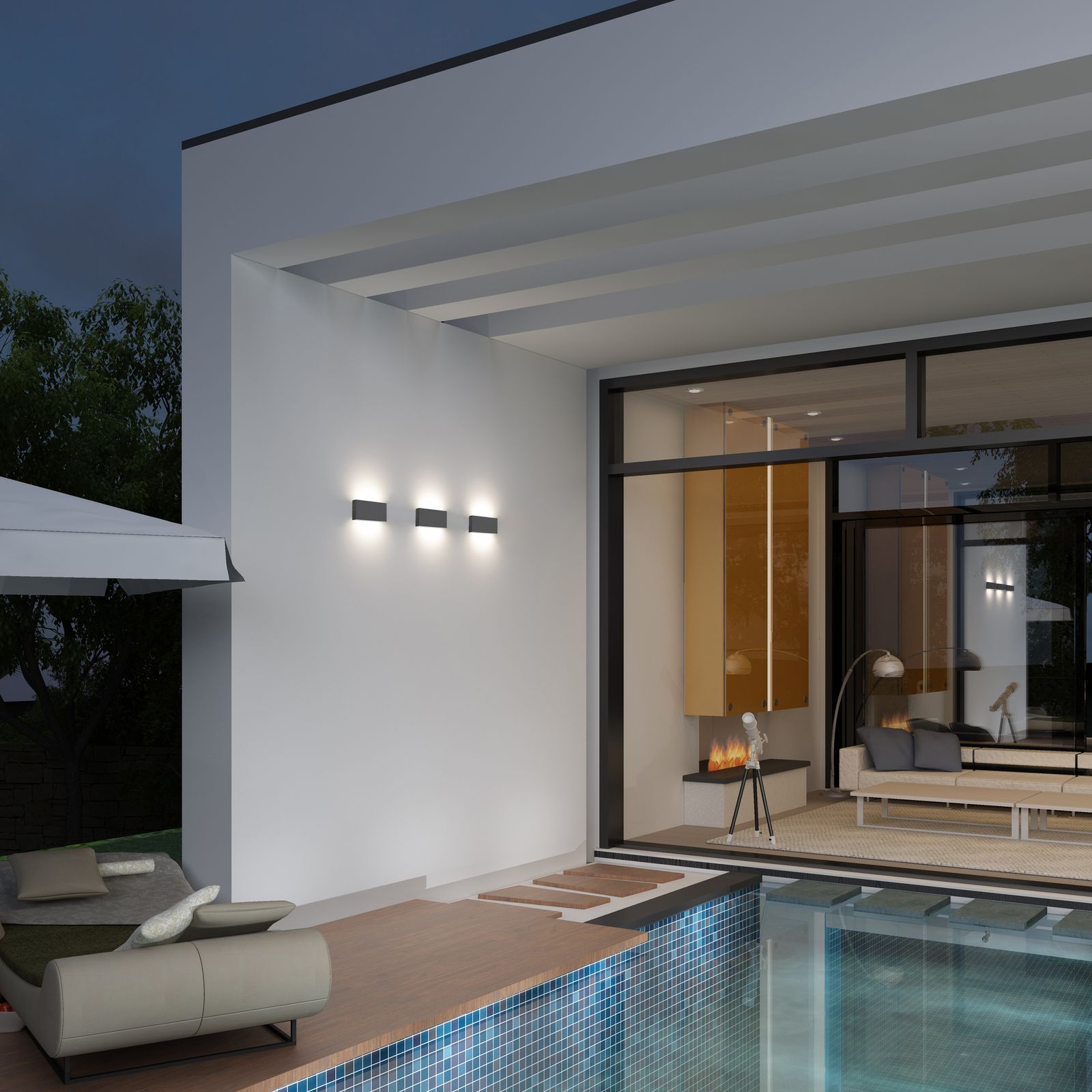 LED-Wandanbauleuchte 10W 3000K 755lm anth Konv IP54 170x85x28mm