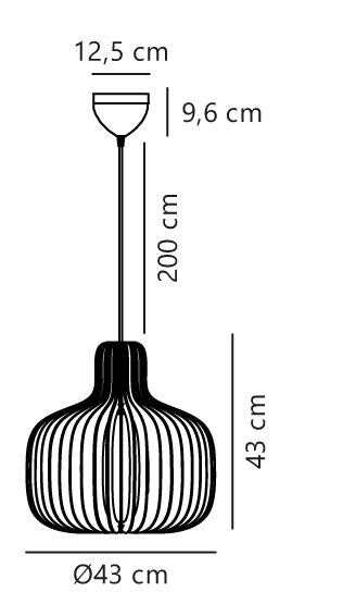 LED-Pendelleuchte 60W Hazo 43 sw E27 sym IP20 1LED LED austauschbar Ø430mm