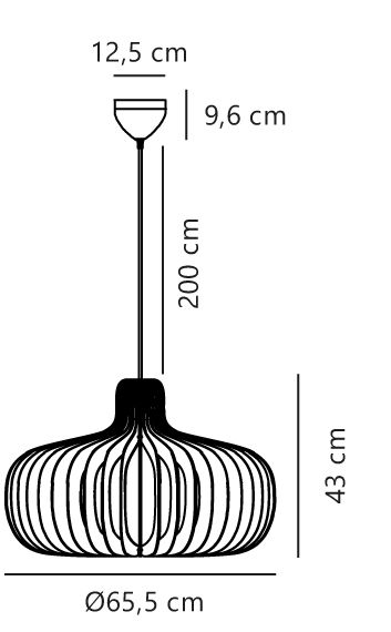 LED-Pendelleuchte 60W Hazo 65 E27 sym IP20 1LED LED austauschbar Ø655mm