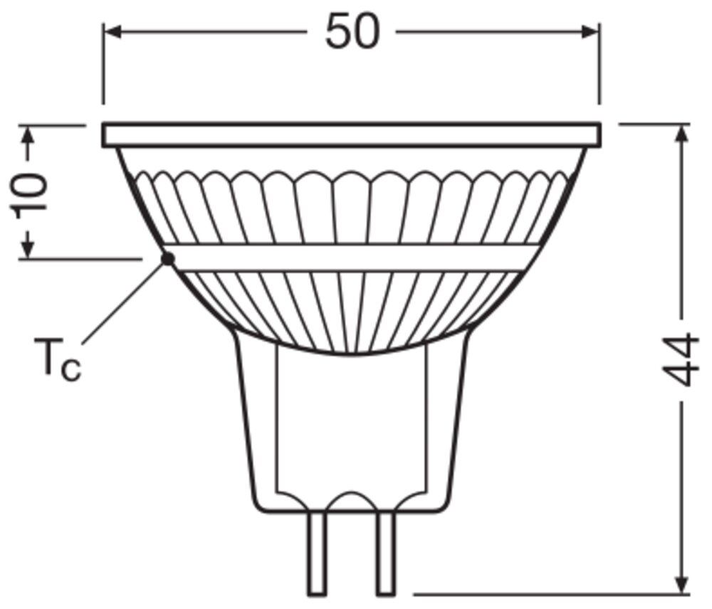 LED-Reflektorlampe GU5,3 MR16 4,9W 3000K 500lm E ws kl dimmbar 36° UC Ø50x44mm