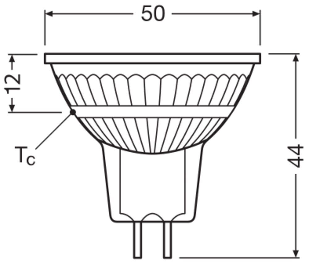 LED-Reflektorlampe GU5,3 MR16 2W 2700K 210lm E kl ws 120° UC Ø50x44mm 12V