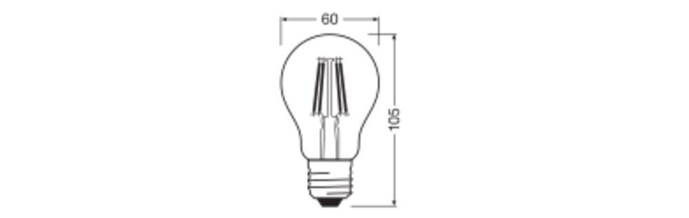 LED-Lampe FM E27 A40 3,4W 4000K 470lm D kl Filamentlampe ws 300° AC Ø60x105mm