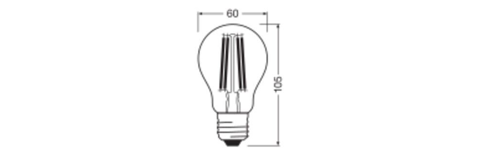 LED-Lampe FM E27 A100 11W 2700K 1521lm D kl Filamentlampe ws 300° AC Ø60x105mm